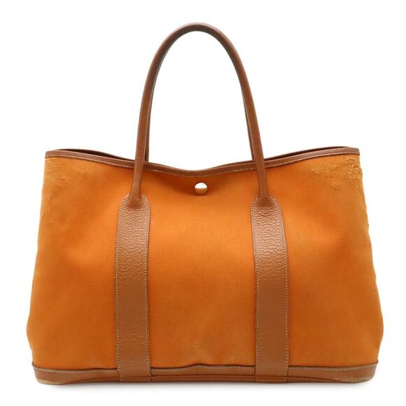Hermes Garden Party PM Tote Bag Canvas Leather - Picture 1 of 9